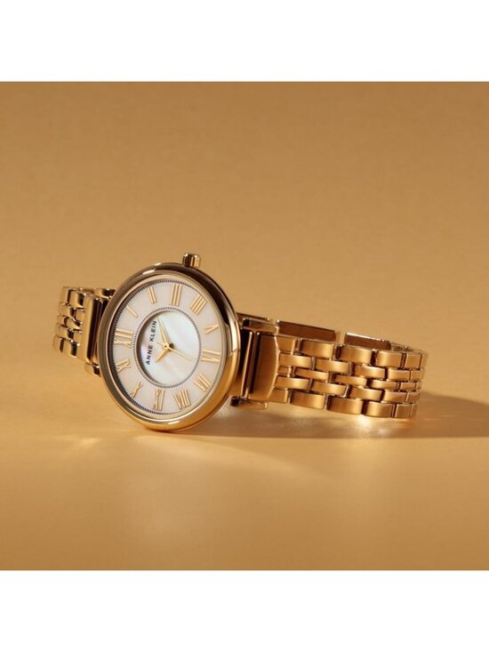 Anne Klein Women\'s Gold Analog Japanese Quartz Roman Numeral Bracelet Watch